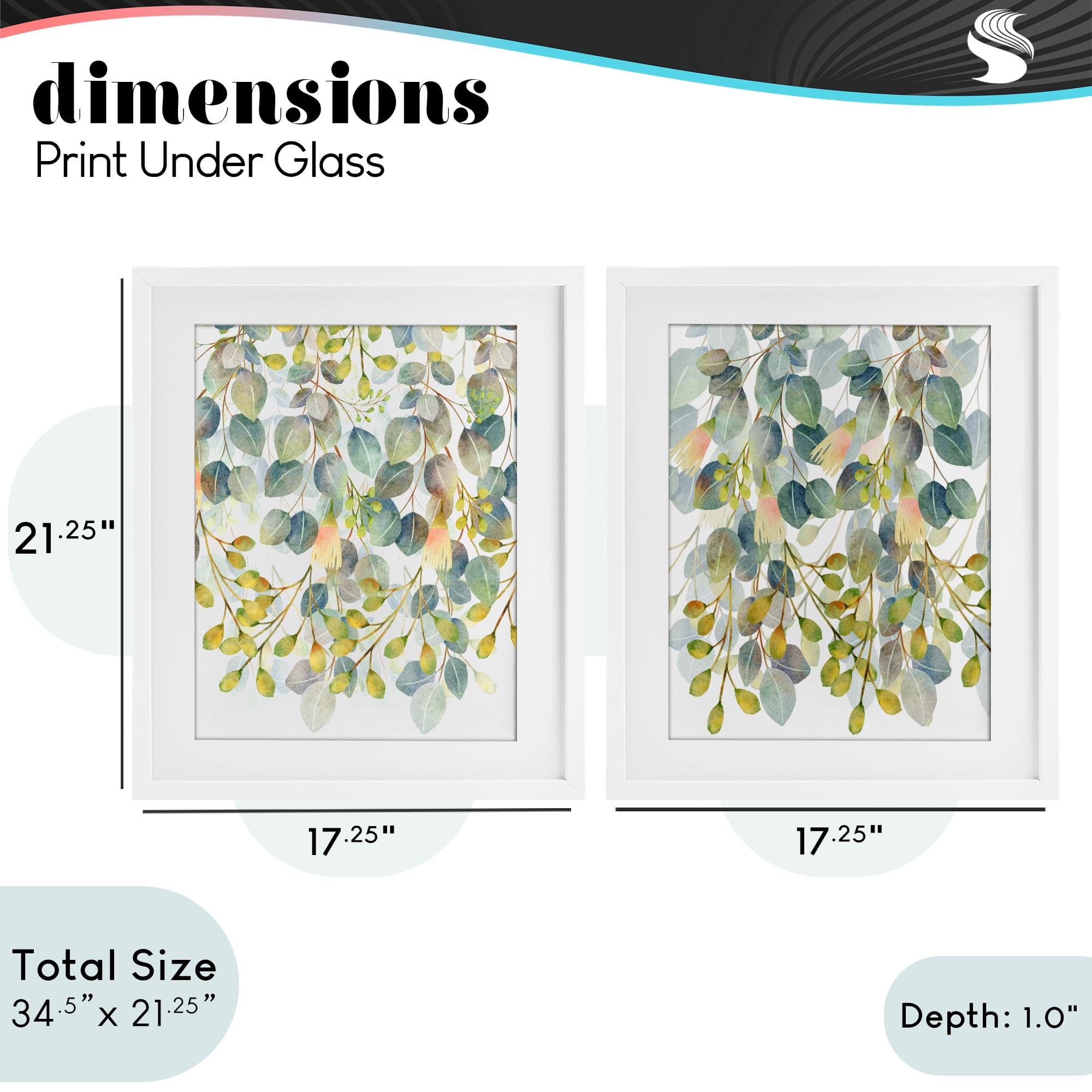 Stupell Industries Layered Ivy Hanging Botanicals 2 Piece White Framed Print Under Glass Set, design by Marcus Prime