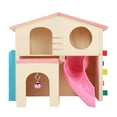 thumbnail image 1 of Hamster Fun House Toy, Wooden Hamster House Hut Easy To Install Multifunctional Safe  For Play For Exercise Pink, 1 of 8