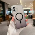 thumbnail image 5 of For iPhone 16 Plus Magnetic Clear Phone Case,Two-color Gradient Design,Compatible with Mag-Safe,3-in-1 Heavy Duty Shockproof Military Drop Protection Transparent Phone Case,Gradient Gray, 5 of 10