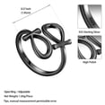 thumbnail image 3 of 925 Sterling Silver Black Ankh Cross Ring Open Adjustable Women Mens Protection Jewelry Hipunk, 3 of 7