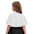 thumbnail image 4 of Yartina Little Girls Elegant Shawl Wraps Mock Neck Bolero Shrug Cardigan Top Cape White 6-24 Months, 4 of 7