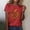 Red, variant on Halloween Tshirts Women Fall Ladies' Thanksgiving Pumpkin T-shirt Round Neck Short Sleeve Top Yellow M
