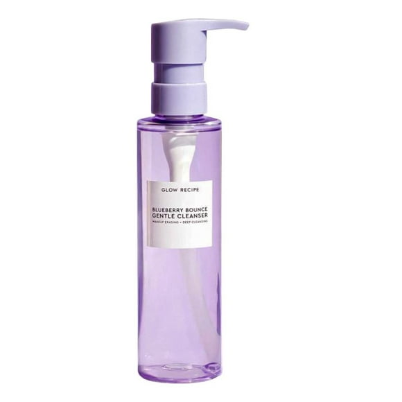 Glow Recipe Blueberry Bounce Gentle Face Cleanser - 3-in-1 Foaming Double Cleanser, Makeup Remover Face Wash & Clarifying Mask - Hydrating Hyaluronic Acid, Blueberry Extract & Exfoliating AHA (160ml)