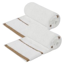 PiccoCasa 2PCS 100% Cotton Thick 750GSM Hand Towels 16" x 30" Champagne