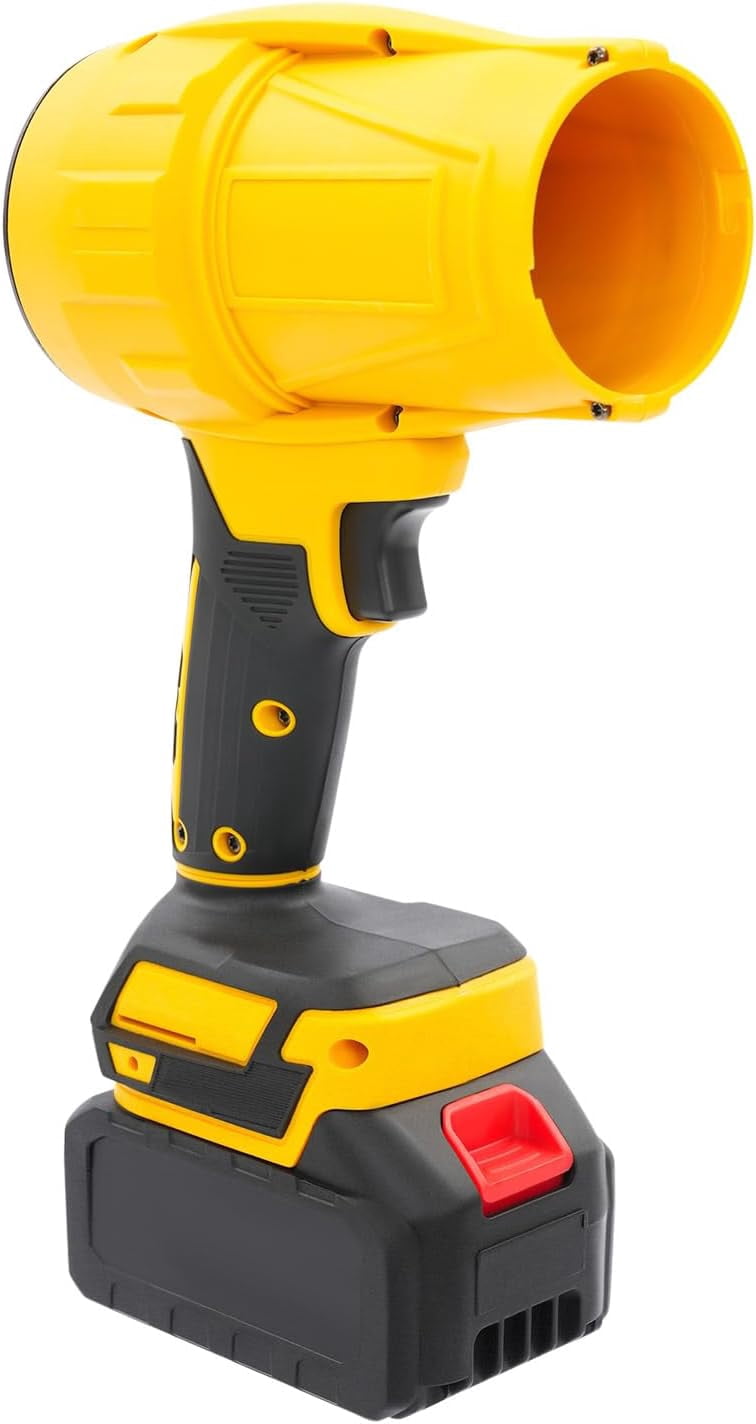 Handheld Electric Cordless Leaf Blower, 21000RPM Leaf Blower with 540G Wind Pressure & 450W Power, Handheld Blowers with 2 Battery & 1 Charger, for Blow Leaves & Dust (Yellow)