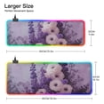 thumbnail image 3 of Purple Elegant Flowers RGB Gaming Mouse Pad Large Keyboard Mat Rubber Base 13 Light Modes, 3 of 6