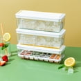 thumbnail image 1 of Mejores bandejas para cubitos de hielo con tapa y contenedor de almacenamiento - moldes de hielo de silicona de liberación fácil para congelador, whisky, cócteles y barras caseras, 1 of 9