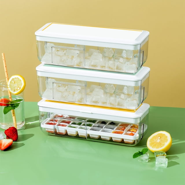 Mejores bandejas para cubitos de hielo con tapa y contenedor de almacenamiento - moldes de hielo de silicona de liberación fácil para congelador, whisky, cócteles y barras caseras