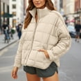 thumbnail image 7 of YueHuiYing Womens Quilted Lightweight Jackets Round Neck Coats Padded Outwear with Pockets, 7 of 7