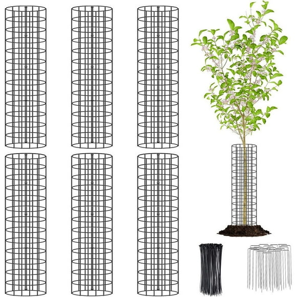 Birdeem Tree Guard and Protector,Deer Protection for Trees,Expandable Mesh Trunk Wrap with Zipper Ties and Ground Stakes,Metal Bark Shield for Young Plants