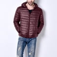 thumbnail image 6 of Men's Winter Large Size Cotton-padded Jacket with Hooded Slim Fit Lightweight Design for Cold Weather Outings, Daily Casual Wear, and Holiday Season Activities,Wine,2XL, 6 of 9