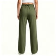 thumbnail image 3 of choiix Women's Fleece Lined Sweatpants with Pockets Drawstring Wide Leg Joggers Loose Casual Lounge Trousers Army Green M, 3 of 7