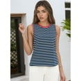thumbnail image 2 of DARING DIVA Women's Striped Tank Top with Color Block XL Dark Blue Red, 2 of 7