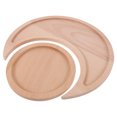 thumbnail image 1 of 1 Set Wooden Jewelry Plates Exquisite Storage Trays Sun Moon Shape Storage Plates, 1 of 7