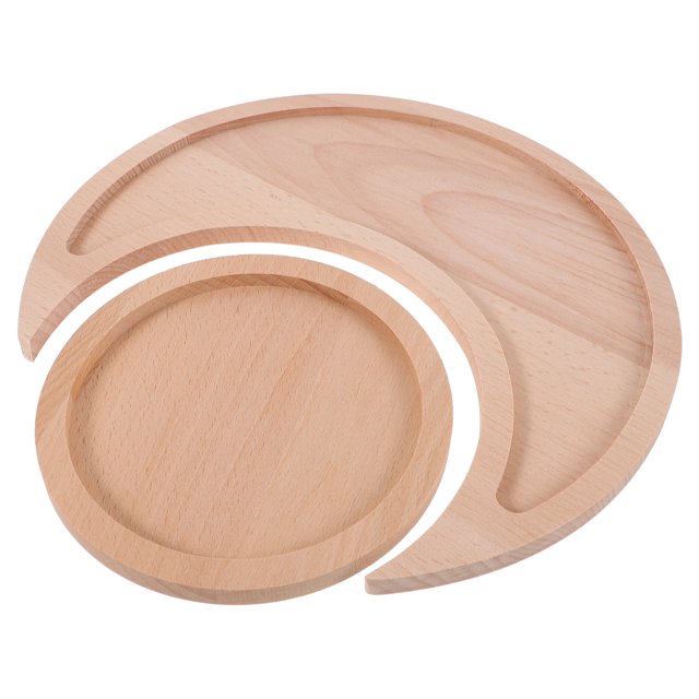 1 Set Wooden Jewelry Plates Exquisite Storage Trays Sun Moon Shape Storage Plates