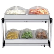 Broil King Professional Multi-Level Buffet Server with Plastic Lids, Stainless