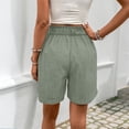 thumbnail image 7 of DHFJKG Womens Summer Straight Leg Shorts Casual Elastic Waist Solid Color Loose Fit Comfortable Daily Wear Shorts With Pockets Versatile Bottoms, 7 of 7
