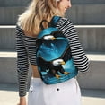 thumbnail image 5 of Bingfone Night Sky Forest Bald Eagle Print Canvas College Laptop Backpack, Large Capacity Lightweight College Bookbag Casual Daypack-Medium, 5 of 5