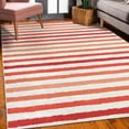 thumbnail image 3 of Striped Decorative Rug, Geometric Colorful Tone Brush Style Lines Grunge Retro Digital Print, Quality Carpet for Bedroom Dorm and Living Room, 6 Sizes, Vermilion Red, by Ambesonne, 3 of 4