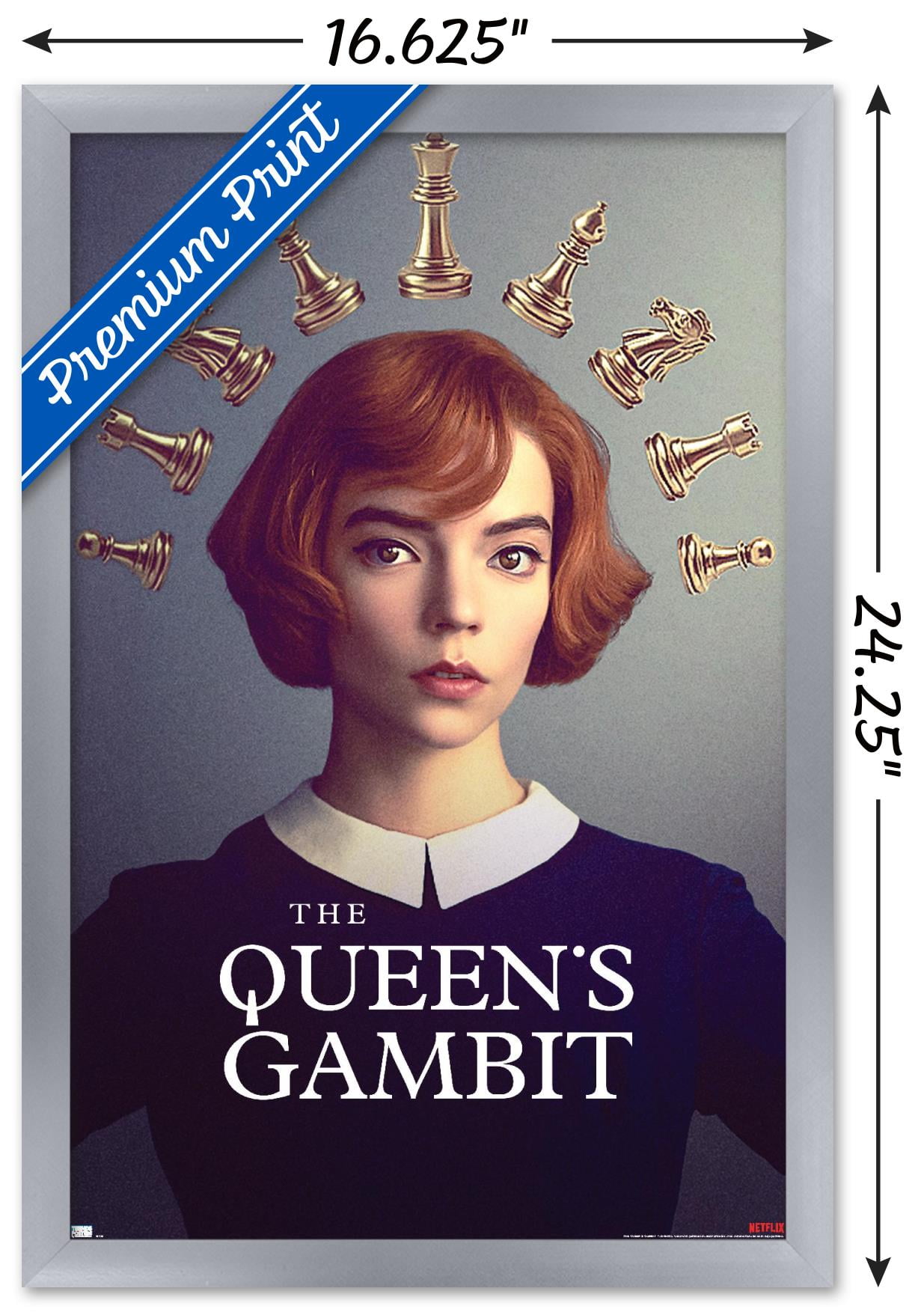 Trends International Netflix The Queen S Gambit Chess Wall Poster 16 5 X 24 25 X 75 Silver Framed Version Walmart Com