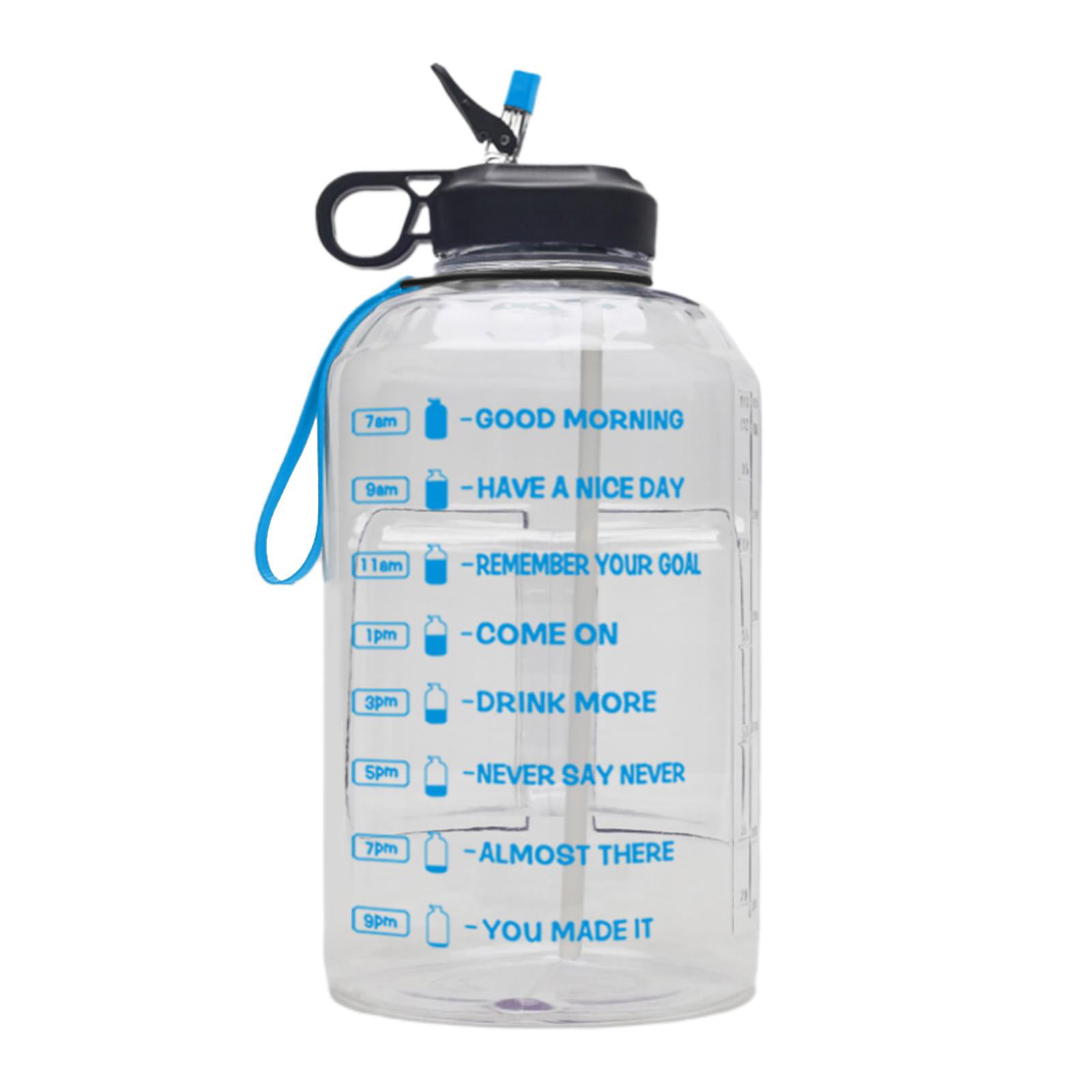 1 Gallon Water Bottle Hydration Drinking Clear Jug for Exercise Gym Camp 