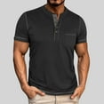 thumbnail image 2 of Men's Henley Shirts Fashion Short Sleeve Daily Work Business T-shirt Casual Summer Beach Vacation Pullover Tops 2025, 2 of 6