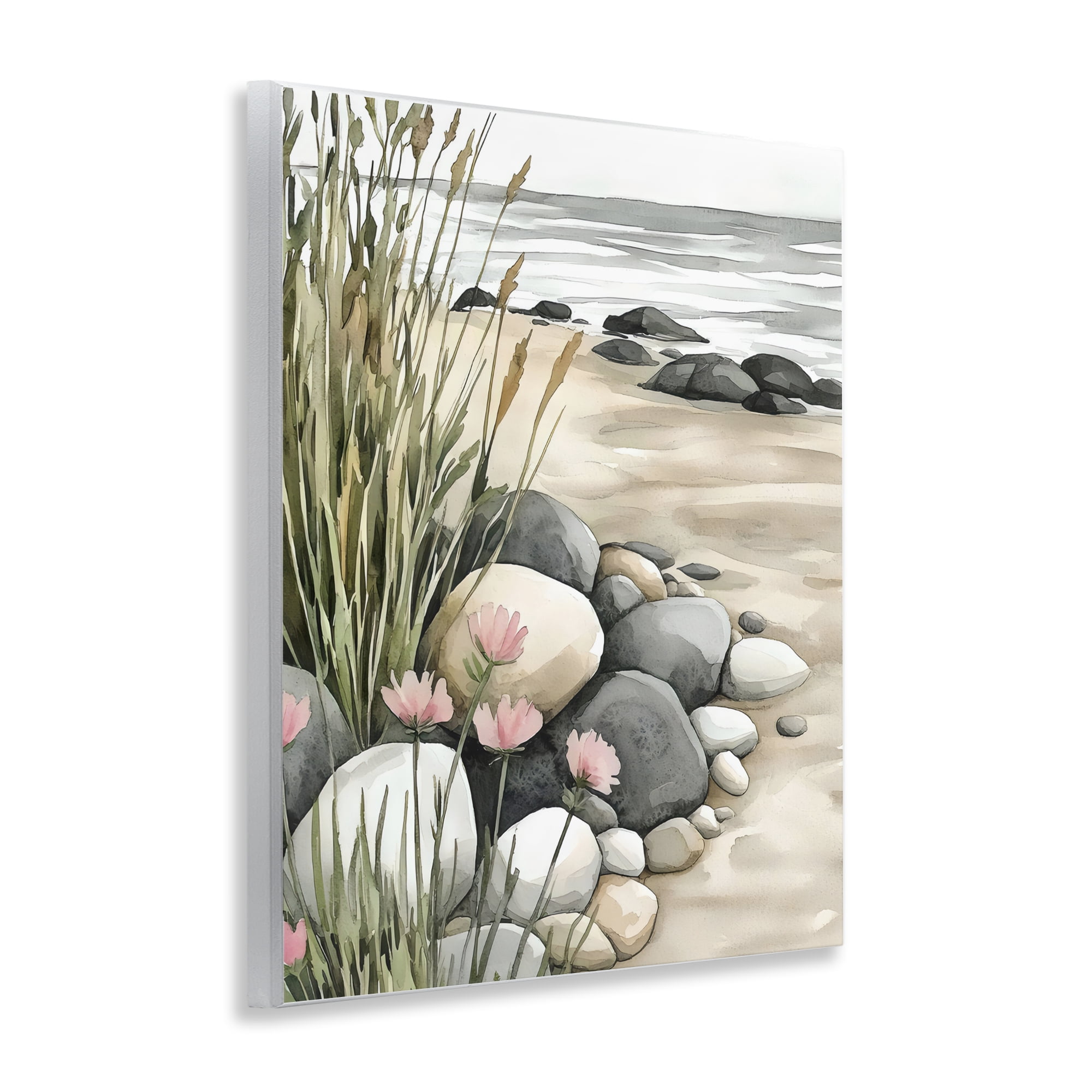 Stupell Industries Coastal Calm Pebbles Wall Plaque Art, design by Riley B
