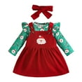thumbnail image 5 of mgoYE My 1st Christmas Baby Girl Outfits Letter Embroidery Romper Plaid Suspender Skirts Headband Set(Wine,0-3 Months), 5 of 9