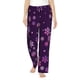 thumbnail image 1 of Fotbe Purple Snow Flakes Pantalones de Pijama para Mujer, Pantalones de Dormir, Pantalones Pj con Cordón y Bolsillos-Medium, 1 of 6