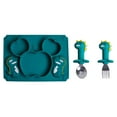 thumbnail image 4 of Youkk Easy To Clean Baby Silicone Tableware Set Made With Silicone And Stainless Steel For Safe dark green 2 5Set, 4 of 6