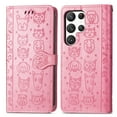 thumbnail image 2 of Feishell for Samsung Galaxy S22 Ultra Cartoon Cute Wallet Case, Cat Dog Style Flip with ID Card Holder Premium PU Leather Cases with Wrist Strap, Magnetic Closure Folio Kickstand Phone Cover, Pink, 2 of 11