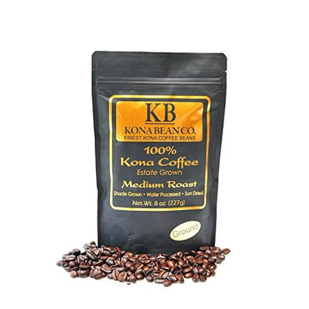 Kona Bean Co. 100% Kona Coffee Estate Grown - Medium Roast - Ground (Best 100 Kona Coffee)