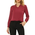 thumbnail image 1 of INSPIRE CHIC Blouse de Travail en Chiffon à Manches Longues pour Femmes TP Rouge Vin, 1 of 6