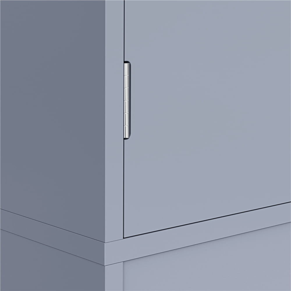 Alden Design Wooden Over Toilet Storage Cabinet with Shelves for Bathroom, Gray