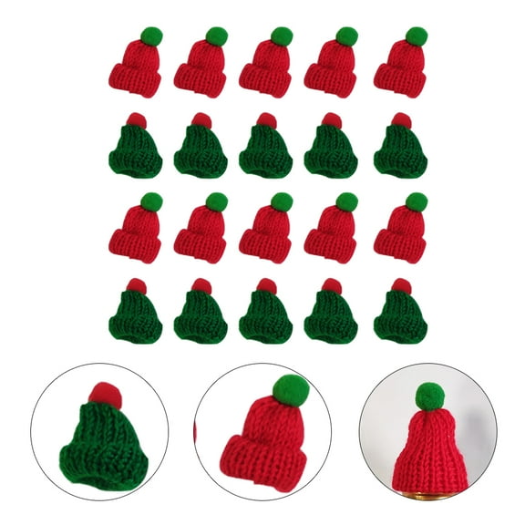 GOOHOCHY present Packaging Knitted Santa Hat Red 20Pcs