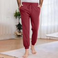 thumbnail image 1 of Men Fashion Casual Comfy Solid Pocket Bandage Drawstring Regular Pants, 1 of 1