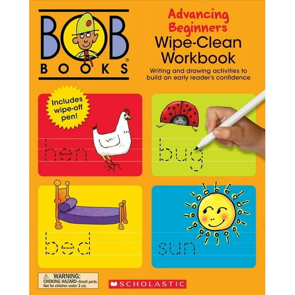 Bob Books Bob Books - Wipe-Clean Workbook: Advancing Beginners Phonics, Ages 4 and Up, Kindergarten (Stage 2: Emerging Reader), (Paperback)