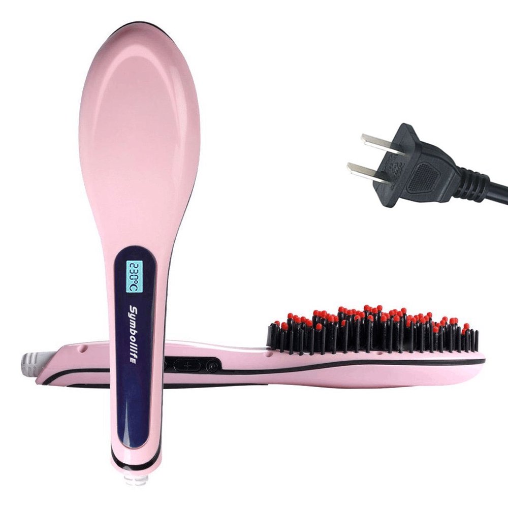 Coastacloud Electric Digital Hair Straightening Brush Straightener Comb