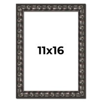 11x16 Frame Black-Brown Medieval Solid Wood Picture Frame | 1.5 Inch Moulding Width | Gotham