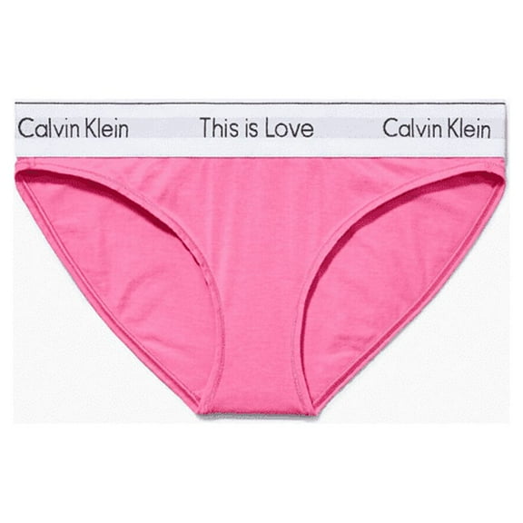 Calvin Klein Women's Plus Modern Cotton This Is Love Bikini, Pink Flambe, 3X