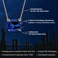 thumbnail image 2 of Gem Stone King 14K Yellow Gold Blue Created Sapphire Pendant Necklace | 5.00 Cttw | Gemstone September Birthstone | Oval 11X9MM | Gold Necklace for Women | With 18 inch Gold Chain, 2 of 6
