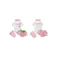 thumbnail image 2 of BemeyourBBs Newborn Baby Girl Golf Outfit Infant Baby Girl Summer Clothes Short Sleeve Doll Collar Romper Golf Print Ruffle Shorts Skirt Set Bow Headband Long Socks 4Pcs Clothing, 2 of 9