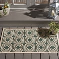 thumbnail image 2 of Safavieh Courtyard Brooklyn Geometric Indoor/Outdoor Area Rug, Dark Green/Beige, 2' x 3'7", 2 of 11