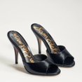 thumbnail image 1 of Sam Edelman Arienna Peep Toe Slip On Heeled Sandals BLACK Leather Mule, 1 of 4
