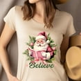 thumbnail image 4 of Believe Santa T-Shirt | Vintage Holiday Graphic Tee, CarolinaBlue, Size M, 4 of 6
