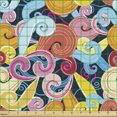 thumbnail image 2 of Ambesonne Pastel Fabric by the Yard Upholstery, Vivid Spiral Funny Curls, 5 Yards, Multicolor, 2 of 5