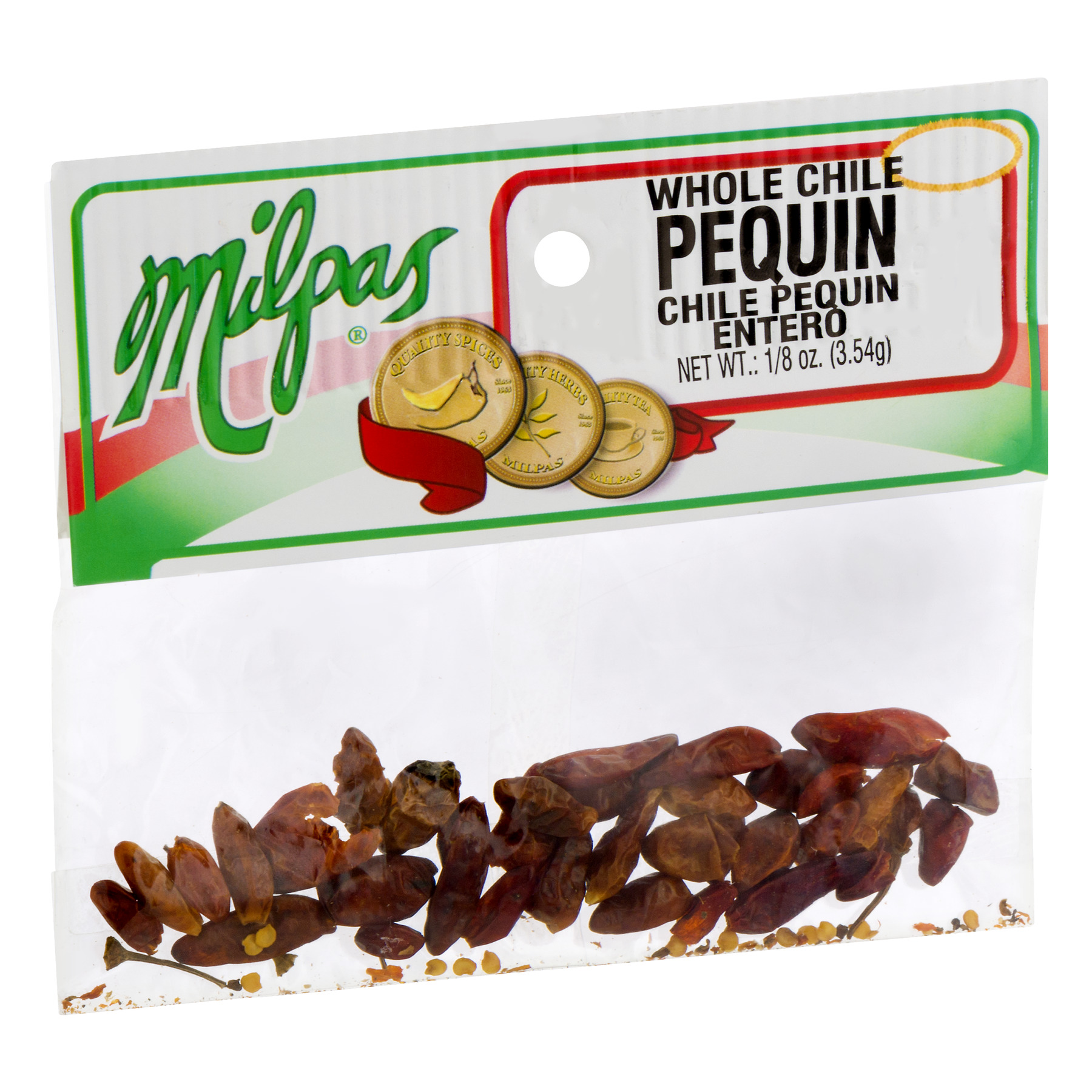Milpas Whole Chile Pequin, 0.125 OZ