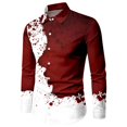 thumbnail image 1 of Camisas de hombre, estilo gótico, informal, para fiesta, cena, traje, solapa con botones, camisetas de lujo para hombre, material suave y cómodo, estilo nuevo, 1 of 6