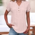 thumbnail image 2 of Vinsonshop Short Sleeve Eyelet Tops for Women Eyelet Embroidery Blouses Tunic Tops Eyelet Tees Embroidered Tops Travel Clothes Summer Shirts Summer Tops Going Out Outfits (S-5XL), 2 of 9