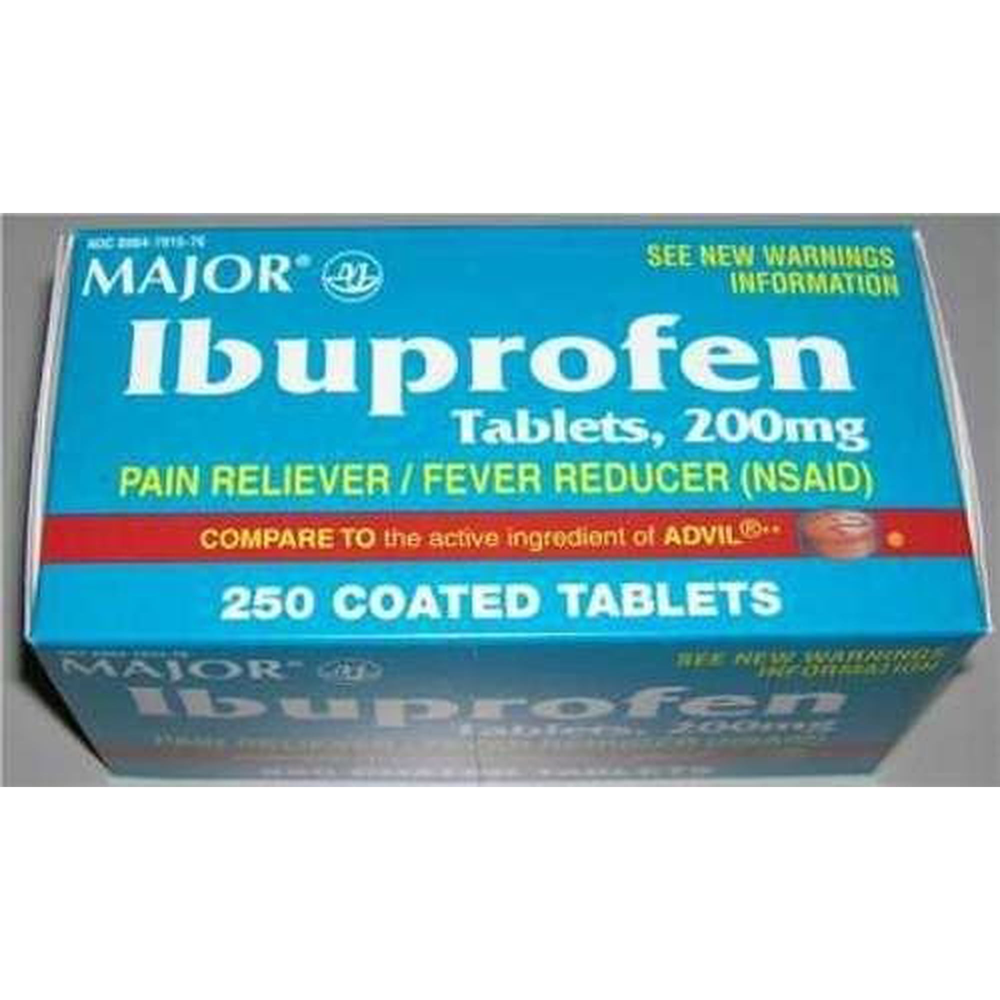 Major Ibuprofen Pain Reliever / Fever Reducer 200mg Coated Tablets -250- NSAID